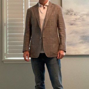 Jordan Lash of Charleston brown checked sportcoat